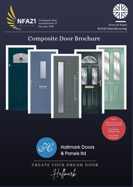 Brochure cover for New Composite Doors from Hallmark